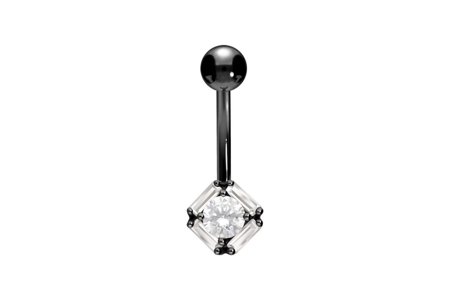 Titan Bananabell Piercing mit Innengewinde KRISTALLE
